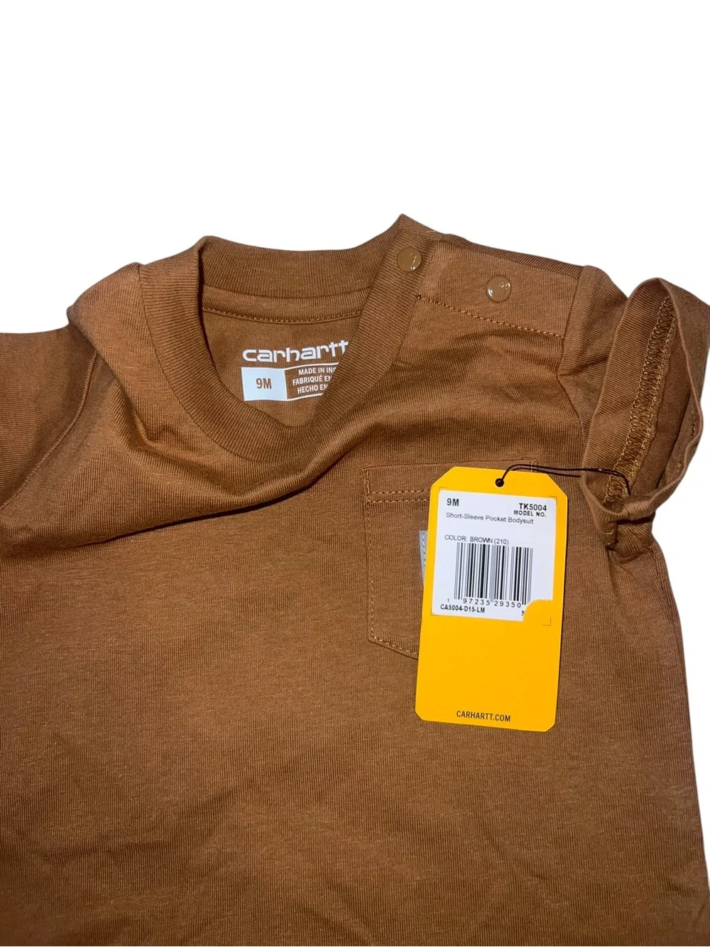 Carhartt Toddler Short-Sleeve Bodysuit in Brown